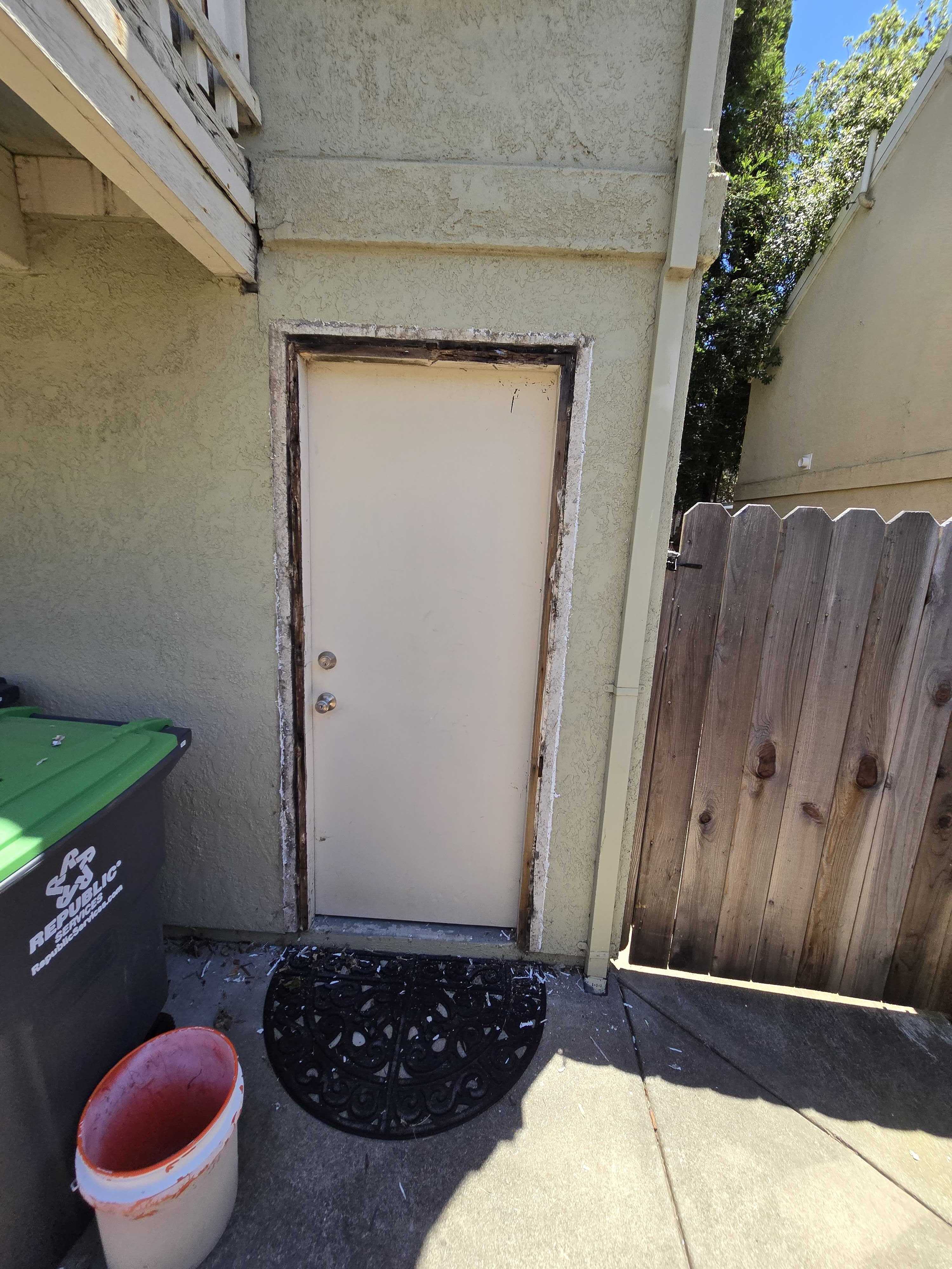 Damaged eave and roof-edge trim requiring rot repair