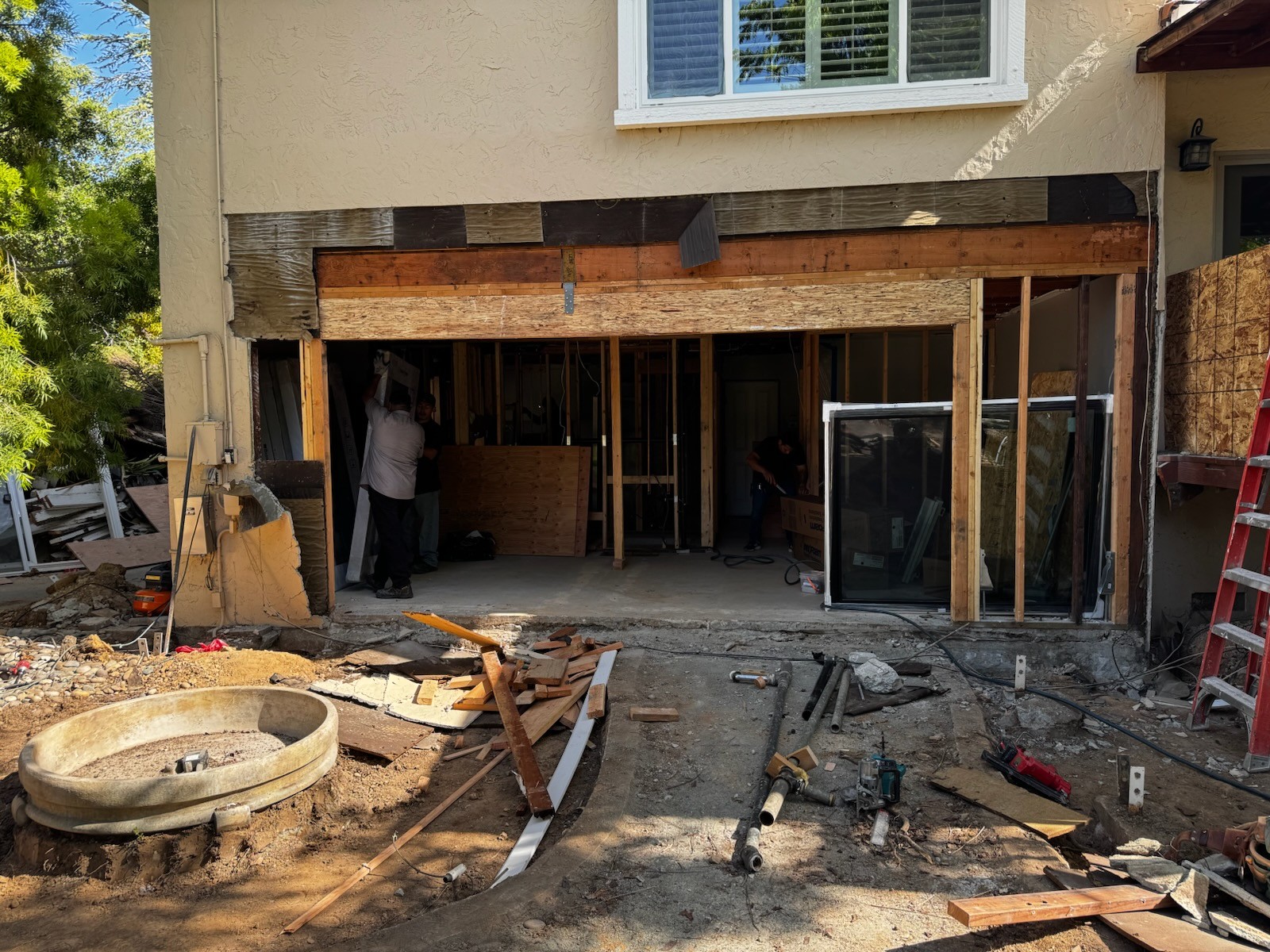 Water-damaged exterior opening trim